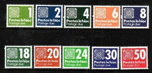 Ireland-Sc#J28-36- id10-unused NH postage due set-1980-85-