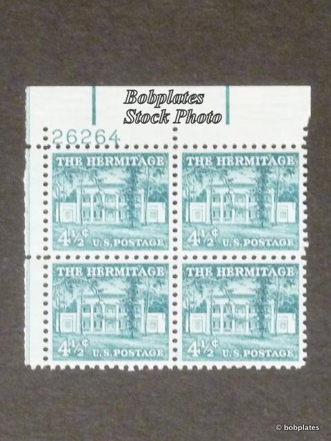 #1037 Hermitage Upper Left  Plate Block 26265 F-VF NH