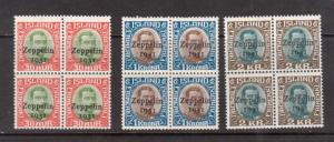 Iceland #C9 - #C11 Very Fine Never Hinged Blocks