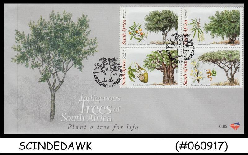 SOUTH AFRICA - 1998 INDIGENOUS TREES OF SOUTH AFRICA /PLANTS - 4V - FDC