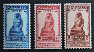 Egypt #150-152 Very Light Hinge Removed Complete Set 1927