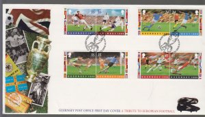 Guernsey 1996  Football joined pairs,  on FDC