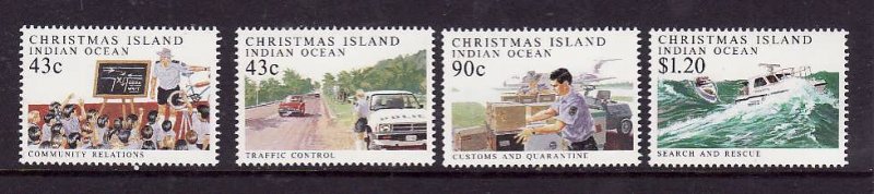 Christmas Is.-Sc#303-6-unused NH set-Island Police Force-1991-