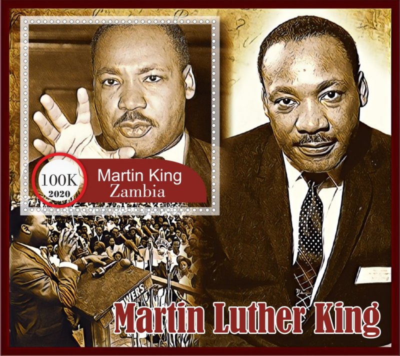 Stamps. Martin Luther King 2020 year 6 sheets perf Zambia