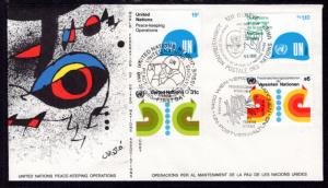 UN New York 320-321 Peace Keeping Joint Issue WFUNA U/A FDC