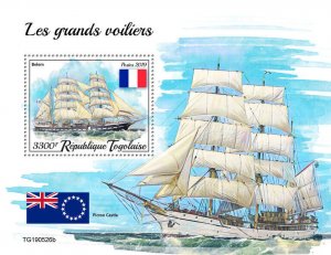 Togo 2019 MNH Tall Ships Stamps Belem Picton Castle Nautical 1v S/S