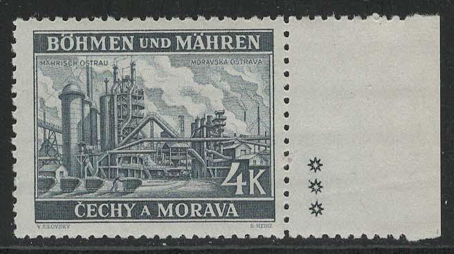 Bohemia and Moravia Scott # 36, mint nh, plate star