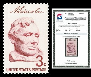 Scott 1114 1958 3c Lincoln Issue Mint Graded XF 90 NH with PSE CERT