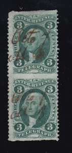 US R19b Telegraph Revenue Pair Used w/ Pen Cancel SCV $82.50