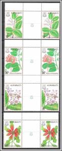 Kiribati #365-368 Flowers Gutter Pairs MNH