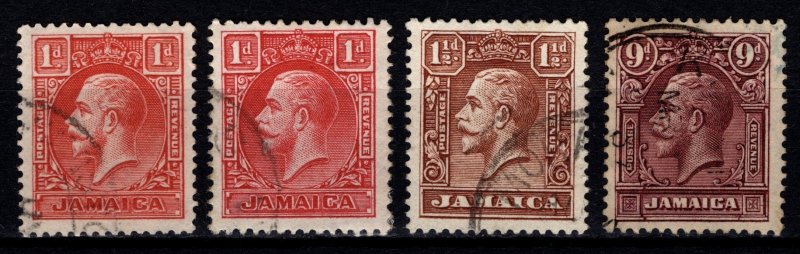 Jamaica 1929-32 George V Def., Set incl. 1d Die var. [Used]
