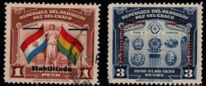 Paraguay Scott 388-389 used overprint short set 2/3