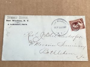 9/10/1887 East Windham NY cover Adv cover to Bethlehem PA c/o Moravian Seminary