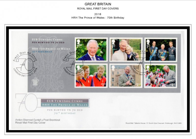 COLOR PRINTED GREAT BRITAIN FDCs 2011-2020 STAMP ALBUM PAGES (325 illust. pages)