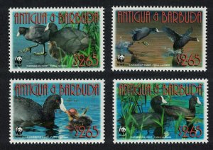 Antigua and Barbuda WWF Birds Caribbean Coot 4v 2009 MNH SC#3055a-d