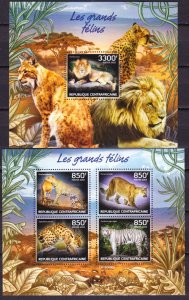 2019 Central African Republic 8797-8800KL+8801/B1951 Cats of prey 30,00 €