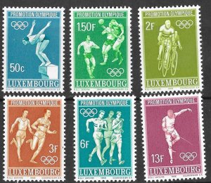 Luxembourg # 460-65  Mexico City Olympics    (6)  Mint NH