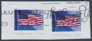 USA Sc# 5343 Used  SA on piece Navy Flags 2019 see details  / scans