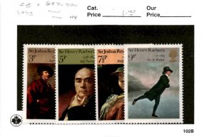 Great Britain, Postage Stamp, #697-700 Mint NH, 1973 Art Paintings (AC)