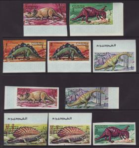 Fujeira MI 252-261 Dinosaurs Imperfs MNH VF