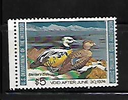 UNITED STATES, RW40, GUM DAMAGE, CREASED, SIGNED ISSUE, DUCKS