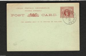 1901 Postal Union Post Card  Victoria Australia Queen Victoria Unsent CDS