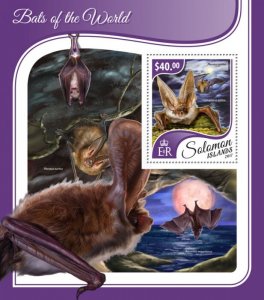 SOLOMON IS.- 2017 - Bats of the World - Perf Souv Sheet - Mint Never Hinged