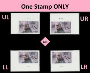 US 5414 Literary Arts Walt Whitman three ounce plate single MNH 2019