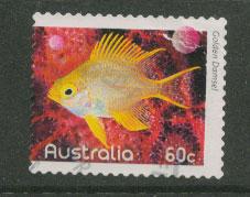 Australia SG 3418c  perf 12½  Used   Golden Damsel Fish