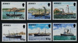 Jersey 975-80 in Presentation Folder MNH - Ships, Maritime Links with France