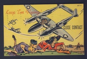 WORLD WAR II - WWII USA Keep 'Em Flying airplane - postcard - Check it out