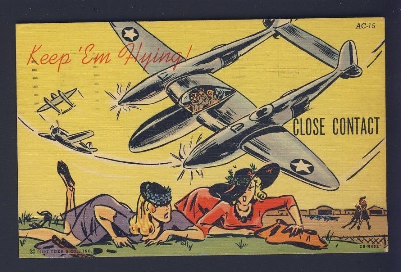 WORLD WAR II - WWII USA Keep 'Em Flying airplane - postcard - Check it ...