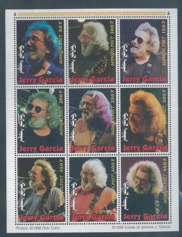 JERRY GARCIA Souvenir Sheet - MONGOLIA #2329 MNH - E13