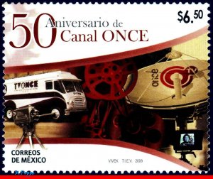 2617 MEXICO 2009 - 50 YEARS OF CHANNEL 11, BUS, TV, MOVIE, TELECOMMUNICATION MNH