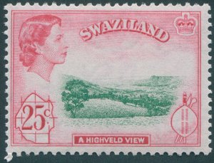 Swaziland 1961 25c emerald & carmine-red SG86 unused