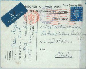 89159 - GB - Postal History - POW mail  - Prisoner of WAR Card sent AIRMAIL 1945