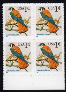 Scott #3031A 2000 American Kestrel Block of 4 Stamps - MNH