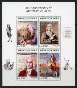 SIERRA LEONE 2018 340th  ANNIVERSARY OF ANTONIO VIVALDI   SHEET MINT NH