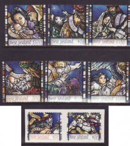 New Zealand-Sc#1385-92- id10-unused NH set-Christmas-1996-