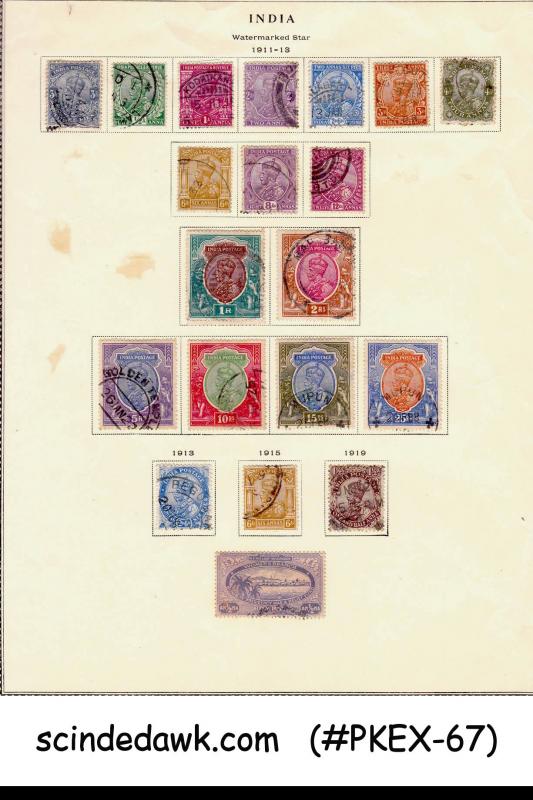 INDIA - 1911-13 STAMPS OF KGV - SETS - 20V - USED HINGED ON ALBUM PAGE