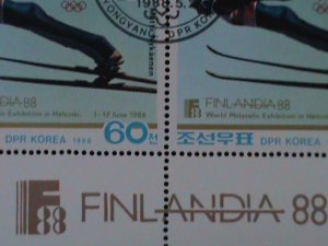 ​KOREA-1988 SC#2727 WORLD STAMP SHOW-FINLANDIA'88 HELSINK-CTO S/S VERY FINE