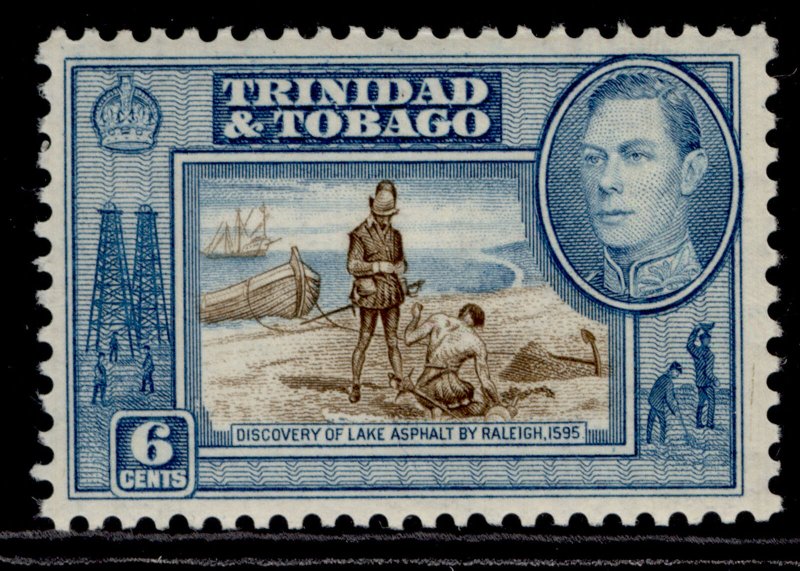 TRINIDAD & TOBAGO GVI SG250, 6c sepia & blue, LH MINT. 