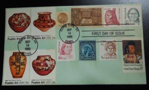 2183 FDC Sitting Bull U/A with 12 Native American stamps