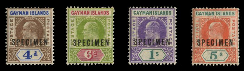 Cayman Islands #13-16S (SG 13-16s) Cat£225, 1907 Edward, set of four, overpr...