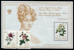 HERRICKSTAMP BELGIUM Sc.# B1069-71 Flowers Stamps & S/S