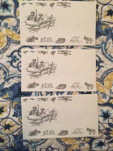 3 unused FDC envelopes WAR