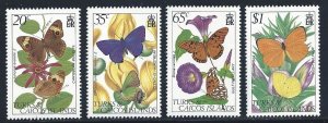 1982 TURKS AND CAICOS - Yv no. 571-574 butterflies 4 val. MNH**