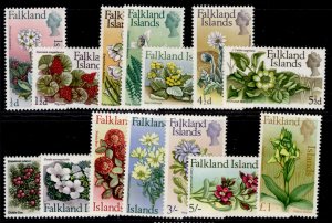 FALKLAND ISLANDS QEII SG232-245, 1968 FLOWERS set, NH MINT. Cat £75.