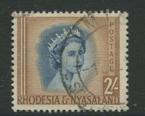 Rhodesia & Nyasaland -Scott 151 - QEII Definitive -1954 - FU Single  2/- Stamp