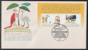 Cocos Keeling Islands Scott 125 FDC - Integration with Australia